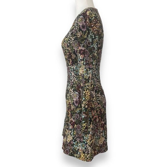 Zara Trafaluc Tapestry Long Sleeve Floral Twiggy Mini Dress Size S *Runs small** - Picture 2 of 11